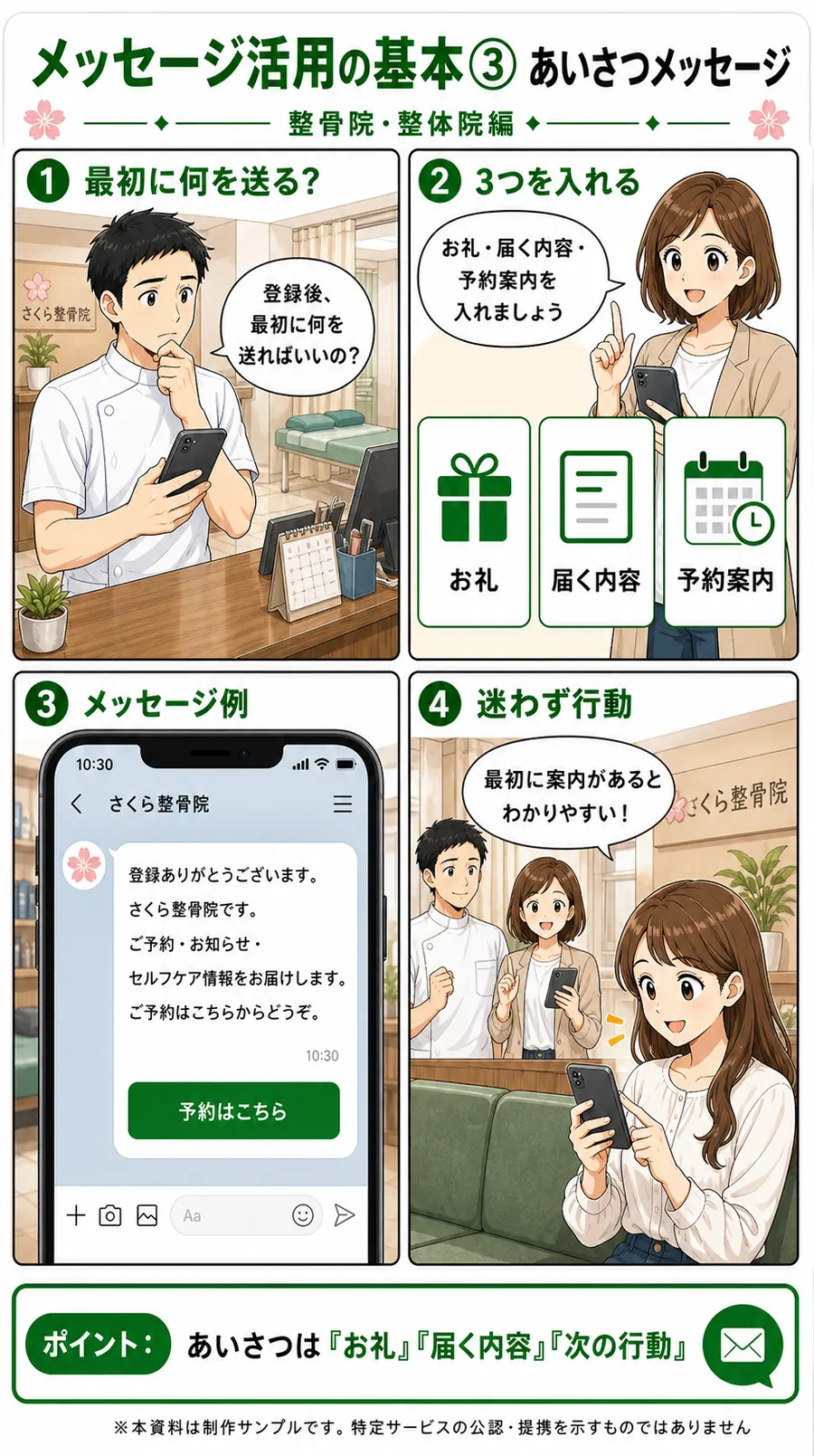 整骨院・整体院向け メッセージ活用資料 3ページ