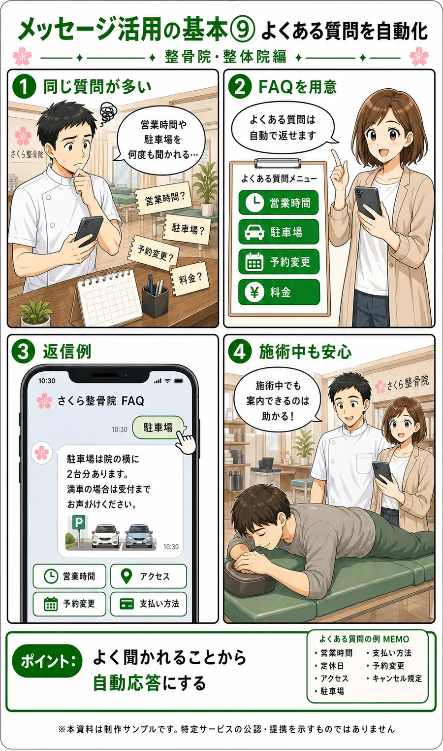 整骨院・整体院向け メッセージ活用資料 9ページ